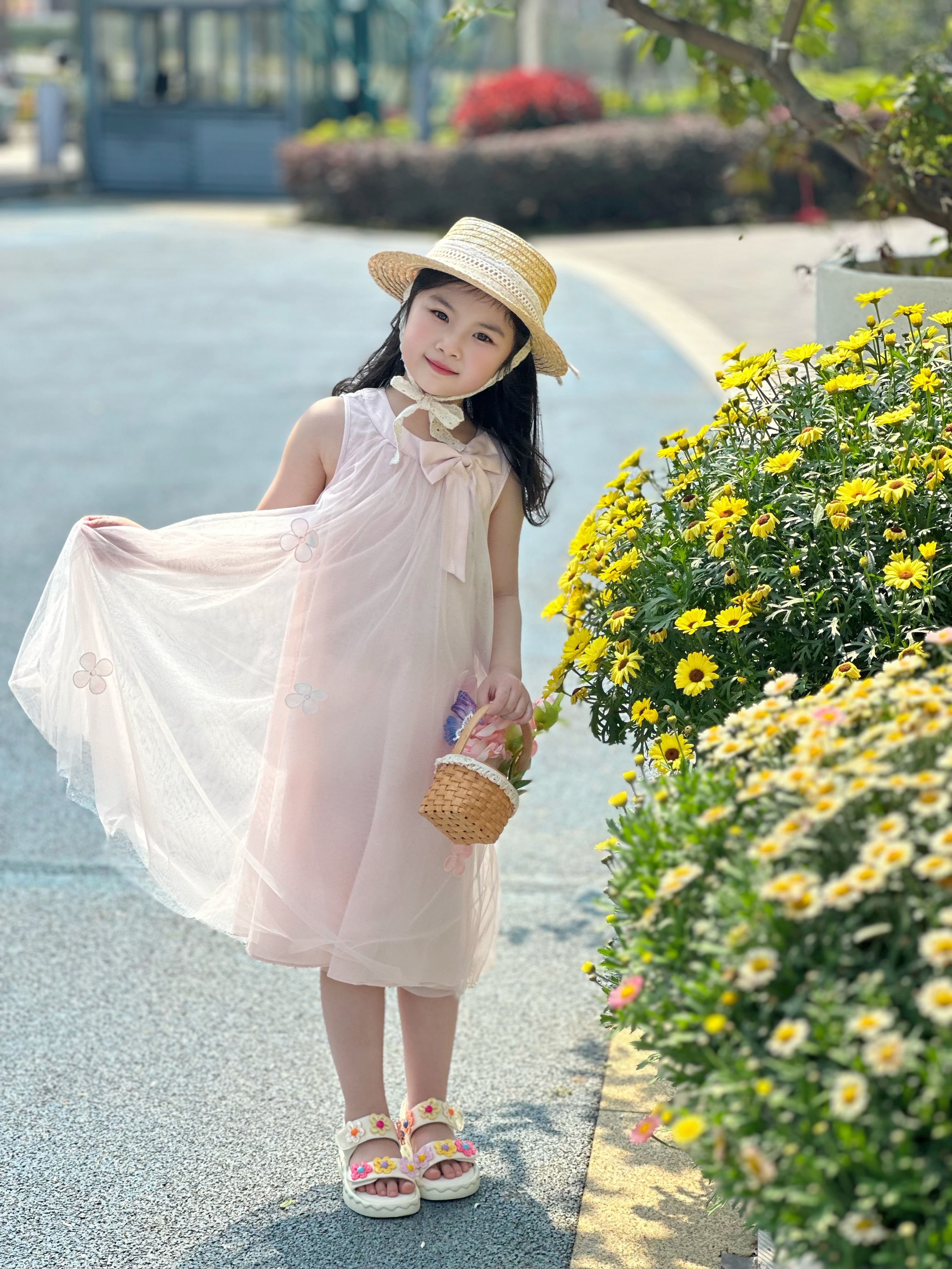 巴拉巴拉童装儿童连衣裙2026夏装新款女童宝宝裙子背心裙甜美网纱裙公主裙 红白色调00361 130 实拍图