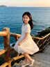 G.duck童装女童连衣裙夏季儿童裙子夏装2026新款纯色公主裙大童显瘦长裙 白色泡泡袖 160 尺码13~14岁【150-160cm】 实拍图