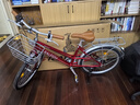 兰令自行车成年人通勤铝合金女士亲子带小孩城市上班代步变速单车 花语-烈焰红【一字直把+镂空座垫】 24英寸 禧玛诺7速 实拍图