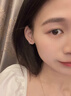 DAISY DREAM爆闪S形999足银圆头耳钉女独特睡觉免摘耳环养耳洞螺丝拧扣耳饰品 【999银】3mm双圆头锆石耳钉 实拍图