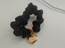 She's茜子发饰心形发圈大肠圈头花头绳马尾皮筋绑头发绳头饰520礼物 墨夜黑G0（配件升级款） 实拍图