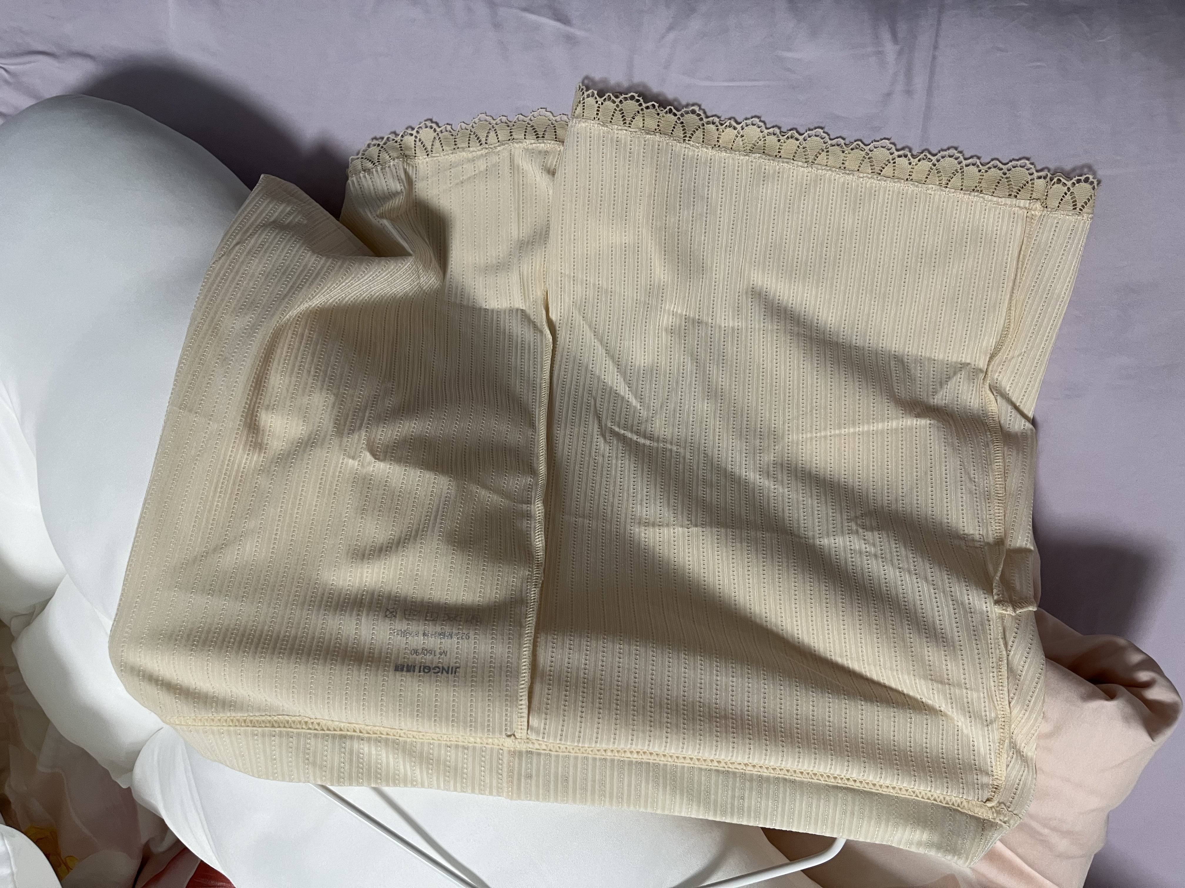 婧麒（JOYNCLEON）孕妇裤夏季薄款外穿冰丝安全裤女防走光打底裤 肤色 M jyk177717 实拍图