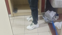回力（Warrior）官方男鞋夏季款皮面休闲跑步鞋舒适老爹鞋子男士运动鞋男白绿42 实拍图