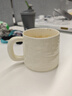 传旗水杯陶瓷马克杯咖啡杯办公杯子男女陶瓷杯简约石纹杯400ml奶油色 实拍图
