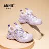 ANNIL女童运动鞋2026新款夏季女孩软底儿童花朵旋转纽扣鞋5194 紫色 28 实拍图