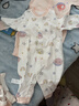 舒贝怡2件装婴儿衣服满月新生儿连体衣周岁宝宝爬服春夏纯棉哈衣粉色80 实拍图
