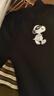 史努比（SNOOPY）童装儿童裤子男童卫裤中大童运动裤春装 大笑/黑色 140 实拍图