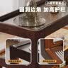 创意边几沙发侧边柜现代简约客厅小茶几可移动实木床头边柜置物架 【旗舰新品】60cm胡桃色可移动【橡胶木+长虹玻璃】 实拍图
