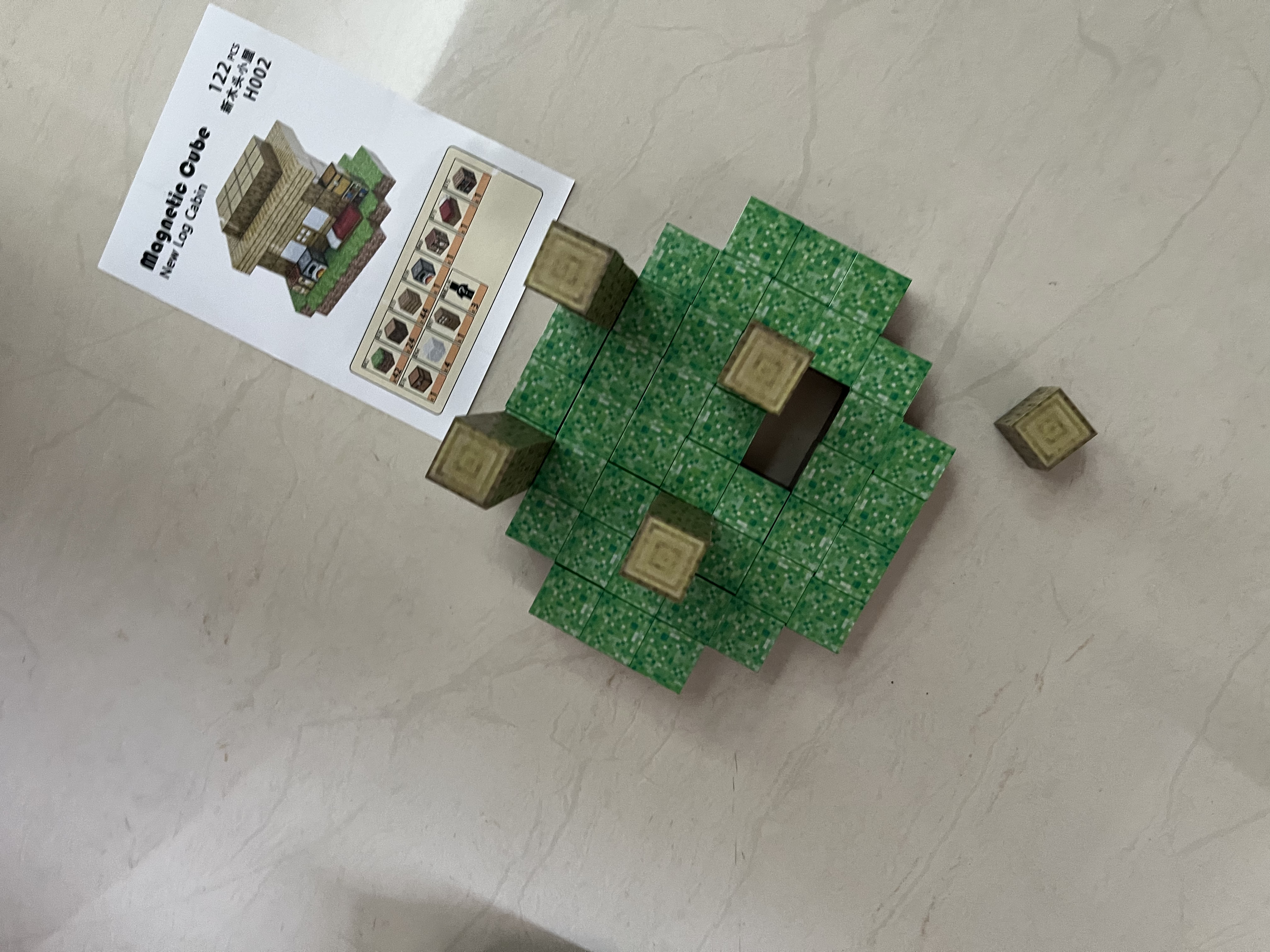 我的世界磁力方块益智玩具3-6-12岁MC磁铁积木拼装男女孩生日礼物 新木头小屋122颗+4人仔 实拍图