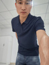 京东京造夏季运动短袖男士t恤polo衫男跑步健身户外速干衣服 海军蓝 3.0 L 实拍图