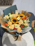 艾斯维娜鲜花速递向日葵混搭花束生日礼物全国同城配送 向日葵香槟韩式花束 实拍图