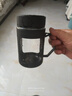 玻璃水杯商务杯大容量男女生带盖泡茶饮水礼品杯家用把手杯 黑色500ml1只 实拍图