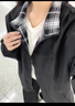 卡图弛cleanfit格子拼接复古外套男春秋季翻领痞帅夹克衫高级感上衣服 黑色 L 实拍图