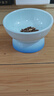 乐优派猫碗陶瓷狗碗猫食盆狗盆宠物碗猫粮碗高脚防打翻猫咪用品 渐变蓝 实拍图