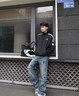 adidas宽松日常舒适运动夹克外套男女春季新款阿迪达斯官方三叶草 黑色   M 实拍图