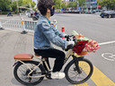 飞鸽女士锂电池助力电动自行车24寸新国标长续航代步电瓶车 SU7-24寸 SU7米白色-辐条轮/7速/NFC解锁 10Ah-约电动续航40KM 实拍图