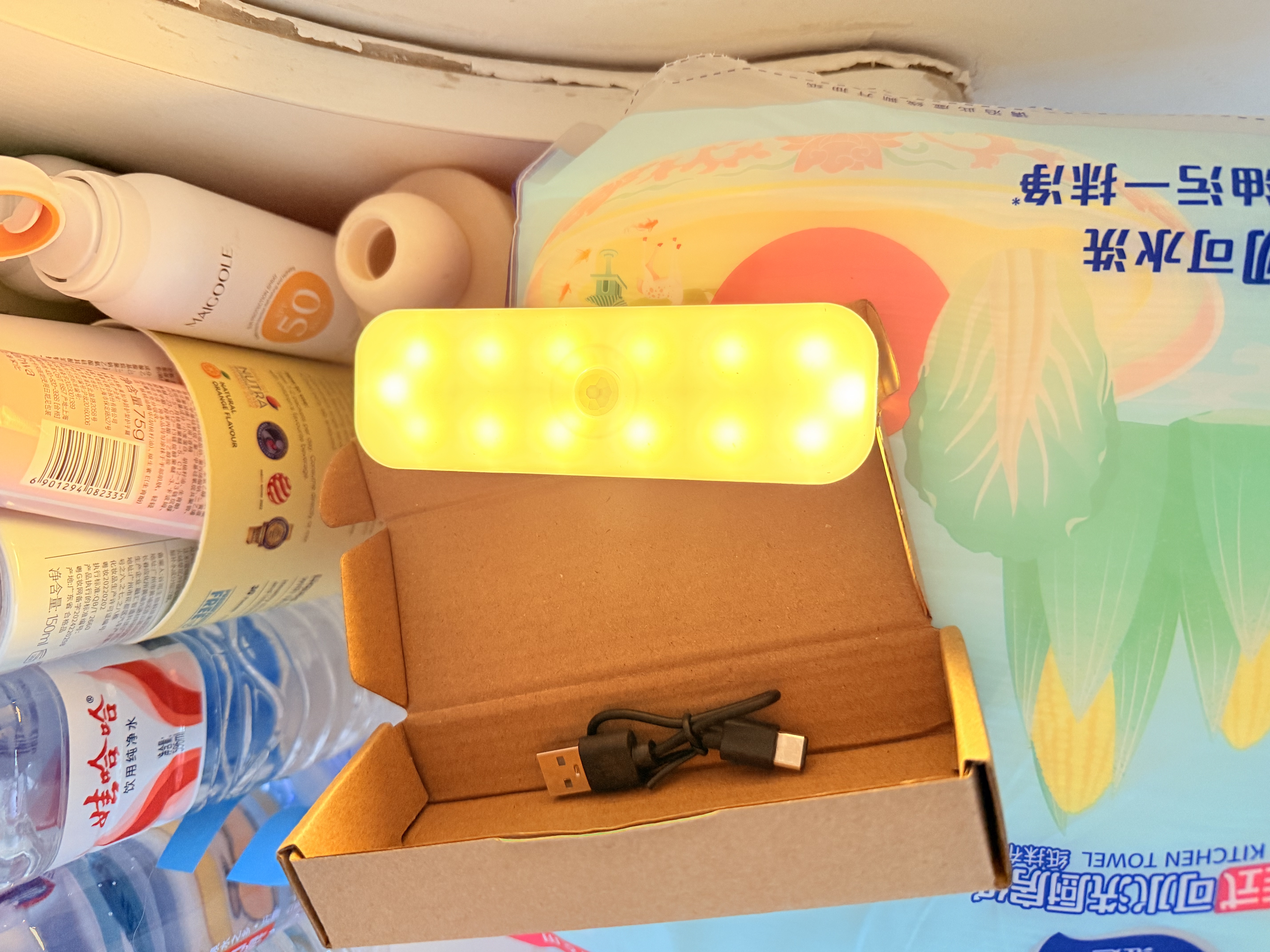 心有所属人体感应灯充电磁吸小夜灯卧室床头起夜灯家用氛围便携酷毙夜光灯 实拍图