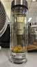 希诺抗菌玻璃杯双层防烫办公车载水杯男高档泡茶杯子XN-9607KT 410ml 实拍图