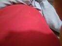 立蒙（LIMENG）男女装素色180g全棉短袖t恤圆领宽松体恤打底衫 大红 3XL 实拍图