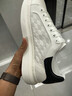 百丽男鞋休闲鞋小白鞋26春夏牛皮舒适厚底4cm板鞋A2355 白/黑-格纹 43 实拍图
