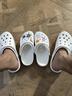 卡骆驰（CROCS）贝雅卡骆班洞洞鞋轻便耐磨一脚蹬休闲鞋女鞋时尚沙滩鞋|205089 白/深蓝-126(含智必星) 36 /37(220mm) 实拍图