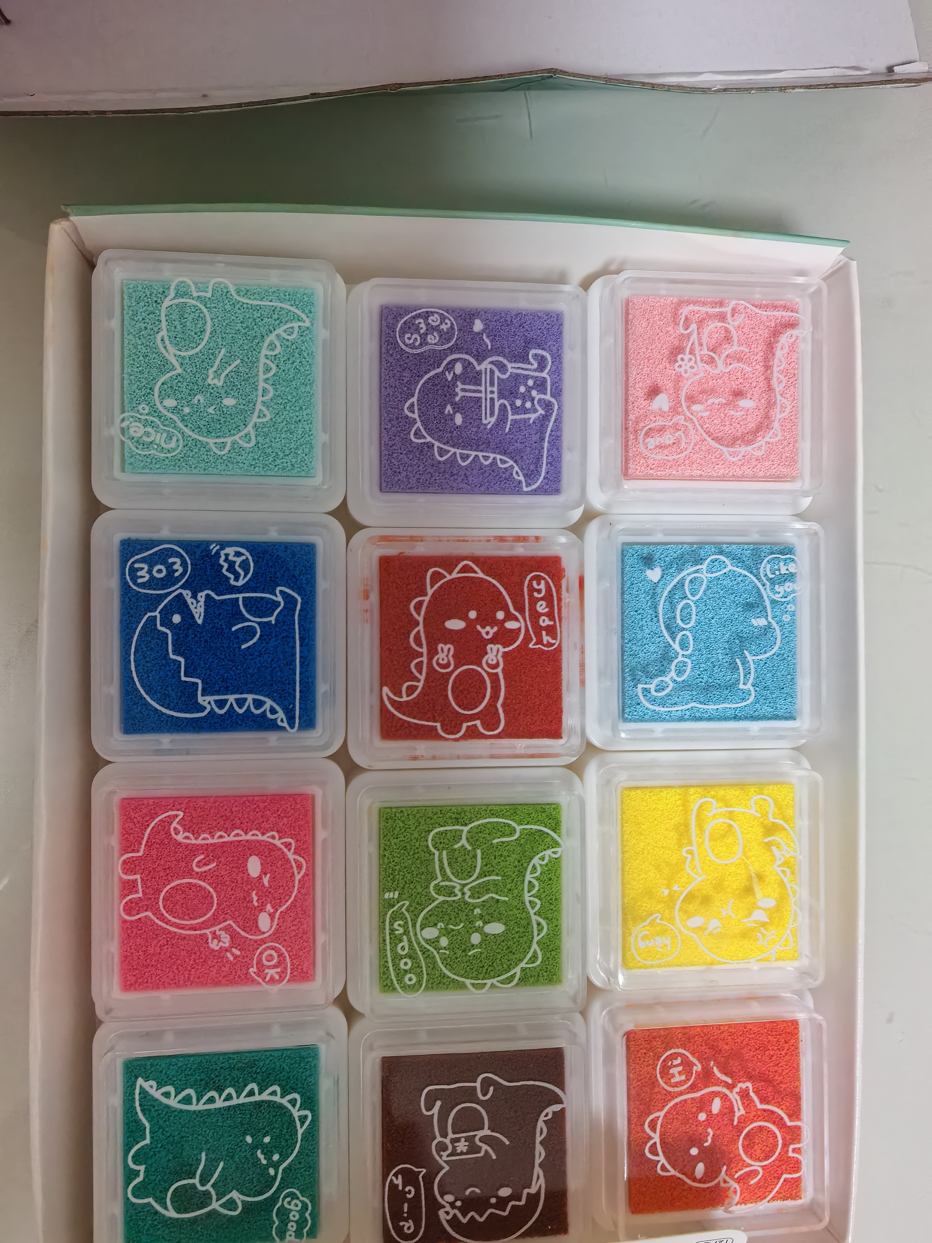 TaTanice儿童手指画颜料可水洗印泥盘台12色diy绘画套装玩具女孩生日礼物 实拍图