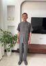 恒源祥冰丝薄款中老年唐装男士短袖套装中国风男士爸爸装爷爷过寿汉服男 深灰色短袖套装 L 40适合110-125斤 晒单实拍图