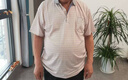 罗蒙冰丝短袖t恤男夏季薄款翻领格子polo衫上衣中年爸爸装 36浅桔 3XL 实拍图