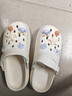 名创优品（MINISO）洞洞鞋女款夏季户外穿eva防滑防臭可DIY沙滩鞋增高凉拖鞋女士 卡其+海洋星星 36-37 实拍图