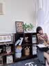 林之语实木书柜胡桃木色格子柜客厅置物柜落地矮柜子储物一体靠墙书架 【福利4格】60x30x88胡桃色 实拍图