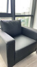 迪欧 简约现代沙发 商务办公沙发 休闲沙发大座深 黑色 西皮 单人位 实拍图