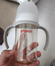 贝亲（Pigeon）自然离乳PPSU重力球吸管奶瓶 双把手240mL6月+(附带6月+12月奶嘴) 实拍图