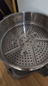 美的（Midea）钛陶电炒锅 电蒸锅宿舍煮锅炒菜专用分体式家用多功能一体电火锅煎锅5.5L多用途锅HCG3218S配蒸笼 实拍图