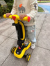 babycare儿童滑板车2-6岁二合一折叠童车重力转向宝宝可坐生日礼物 洛克黄 实拍图
