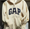 GAP男女装碳素磨毛字母logo连帽抓绒卫衣上衣609115 米色 M (170/92A)亚洲尺码 实拍图