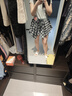 :CHOCOOLATEit美式格子拼接牛仔短裤女夏不规则设计感裙裤子 蓝色  L 实拍图