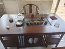 宏岑木雅实木大板茶桌椅组合茶台茶桌新中式茶几办公室家用泡茶台一体整套 1.6m日进斗金(石盘款)1围4月牙 实拍图