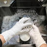 乌斯京一次性手套丁腈手套100只中码橡胶食品级加厚耐用厨房防护丁晴白 实拍图