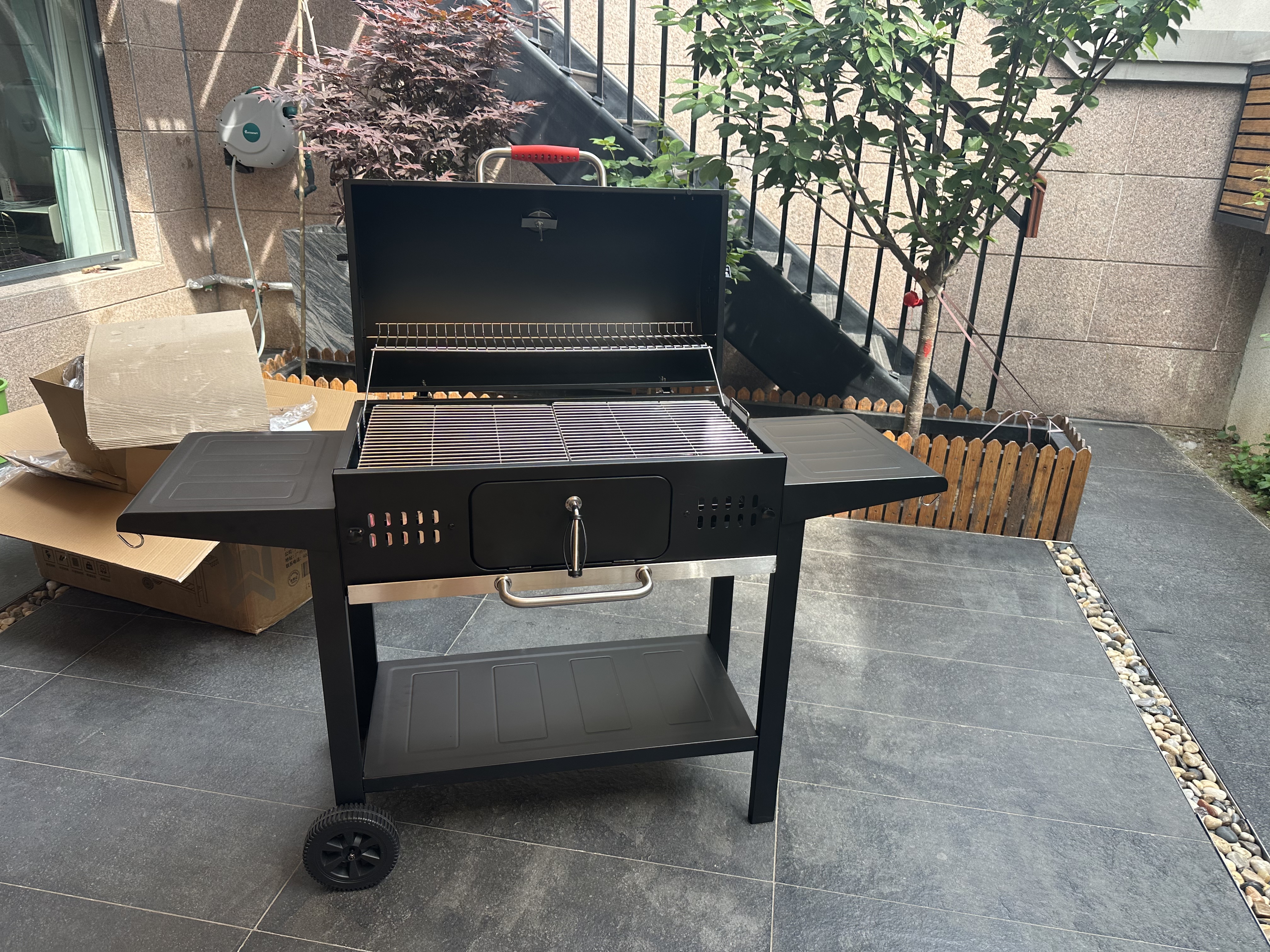 meritcook户外别墅庭院烧烤炉大号家用美式焖烤烟熏烤肉架子BBQ花园烧烤台 麒麟A30+经典烧烤工具套装 实拍图