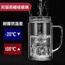 富光双层玻璃杯商务泡茶杯子大容量耐热办公水杯过滤带把银色320ml 实拍图