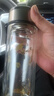 双层隔热玻璃杯耐高温水杯玻璃杯子双层高硼硅玻璃杯旅行装备 钢本色450ml 实拍图