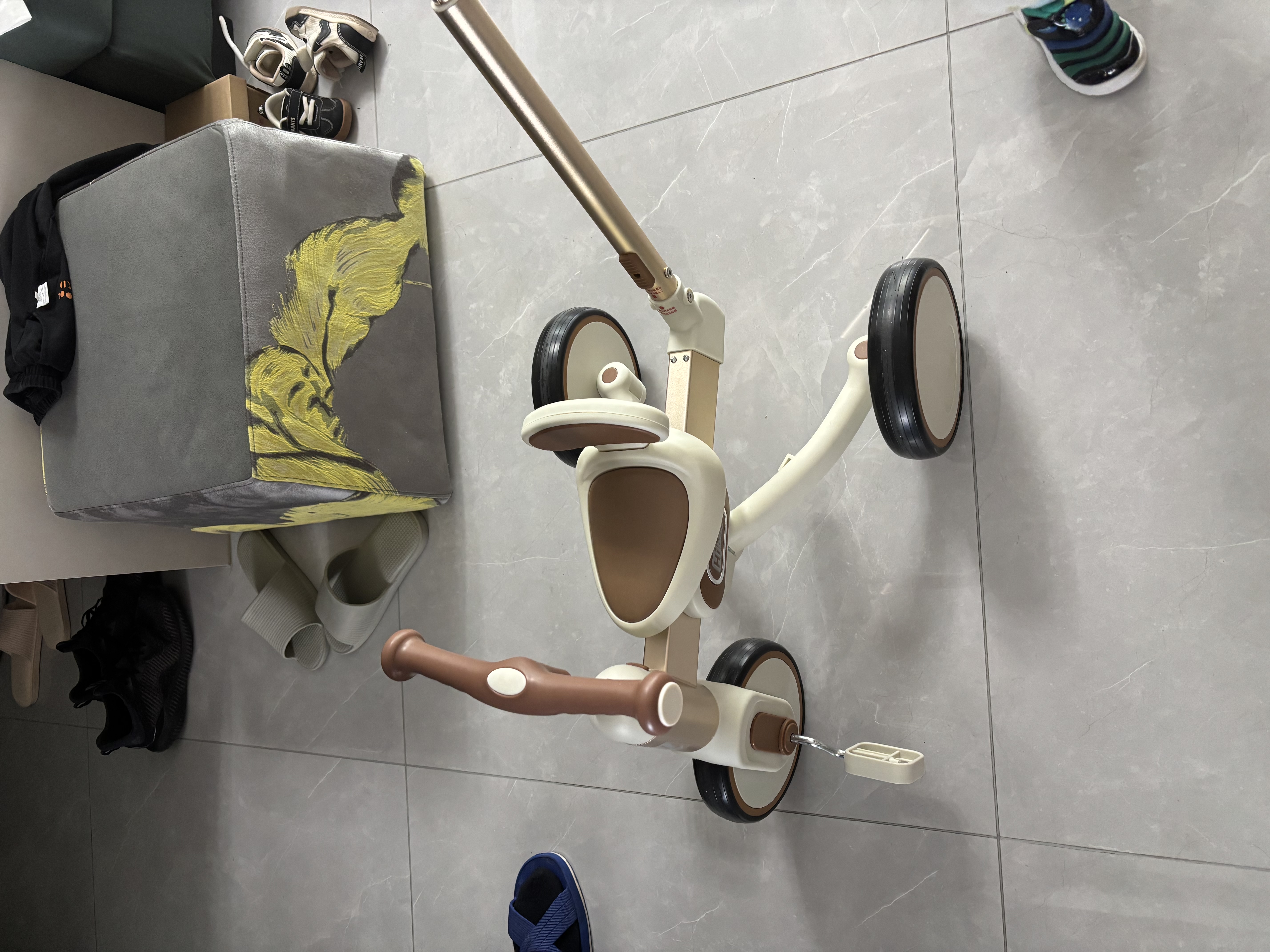 看宝贝儿童三轮车脚踏车儿童车1-3岁宝宝三轮车平衡车1-3岁儿童推车 高配米|四合一+推把+礼包 实拍图