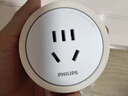 飞利浦（PHILIPS）圆弧轨道插座轻薄氛围灯排插墙壁挂式无线免开槽滑轨插板餐边柜导轨开关插座面板100cm5个适配器白 实拍图