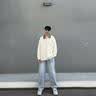 NASA MARVEL短袖T恤男夏季薄款透气潮牌假两件格子衬衫领上衣服 米黄 XL 实拍图