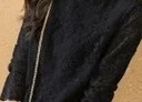 芷依丽 蕾丝打底衫女春秋新款洋气百搭长袖加绒加厚网纱小衫内搭上衣 黑色（不加绒） L 96-105 实拍图