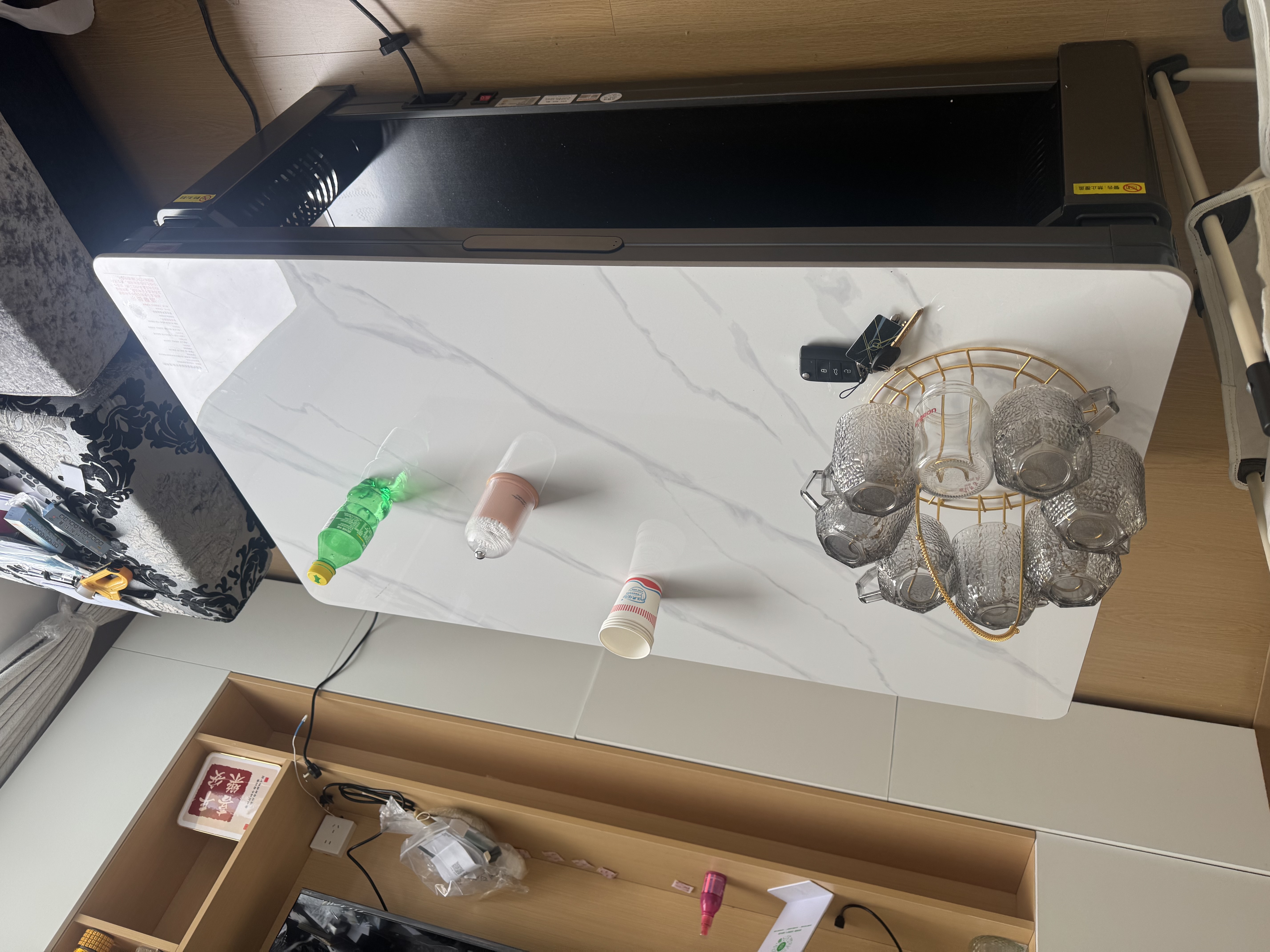 长虹电暖桌长方形烤火桌子家用冬季多功能取暖升降茶几电炉取暖桌电烤炉家用电热取暖桌电烤桌烤火炉A4 A4-1.2米无烹饪【声控+轻移动+岩板】 实拍图