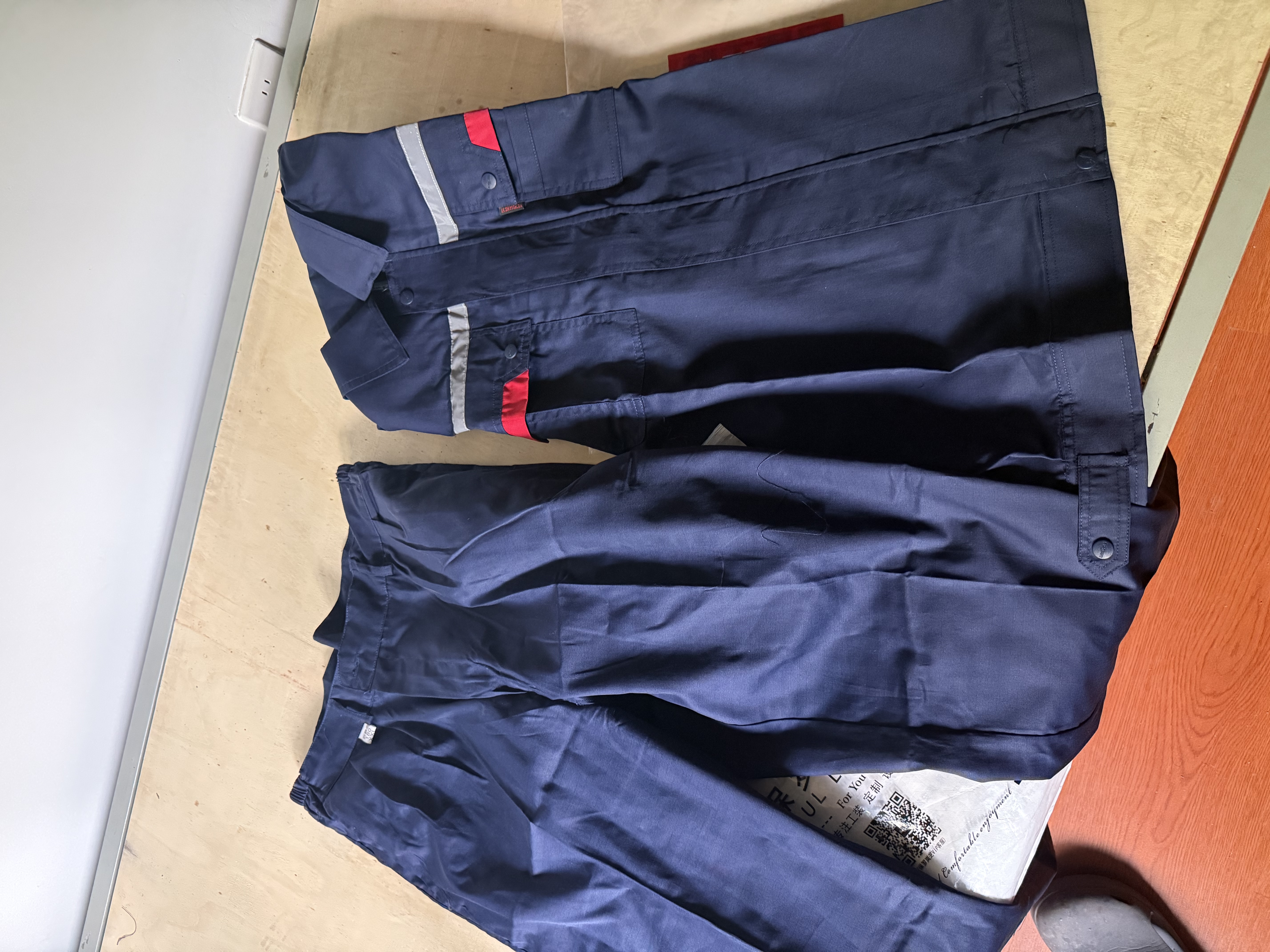 AETEL防静电工作服套装男春秋长袖劳保服电焊汽修工装印制 藏蓝180 实拍图