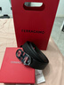 菲拉格慕（Ferragamo）腰带男士商务双面板扣皮带牛皮 3.5CM宽 圣诞礼物 送男友礼盒装 黑棕荔枝纹/枪色扣679710-689134 实拍图