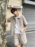 名创优品（MINISO）衬衫男短袖夏季新款冰丝防晒上衣服青少年垂感百搭设计感纽扣衬衣 【三防肌理感】艾草绿 涤纶100% L /175(体重120-140斤) 实拍图