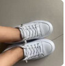 达芙妮 小白鞋女夏季新款运动鞋女夏透气网面女鞋休闲鞋子女ins潮板鞋女 白灰色-皮面款 36 实拍图